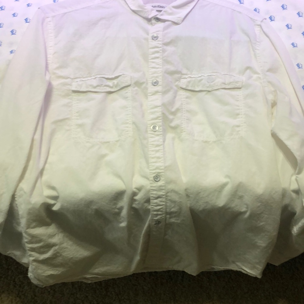 White Calvin Klein button down